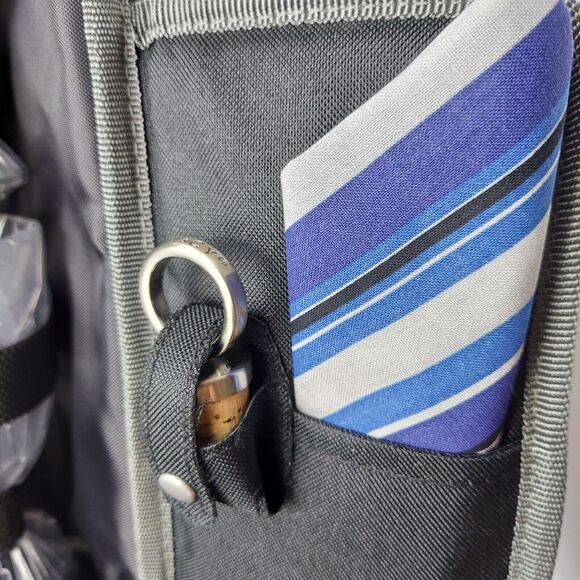 Picnic Time Estate Insulated Wine Tote Service & Accessories for 2 Black Gray - Picture 5 of 12